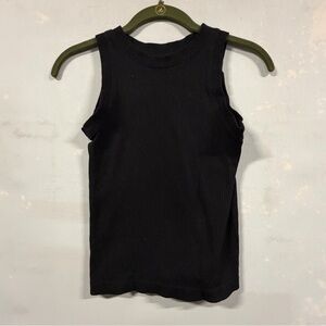 Aura Black Ribbed and Fitted Muscle Tank